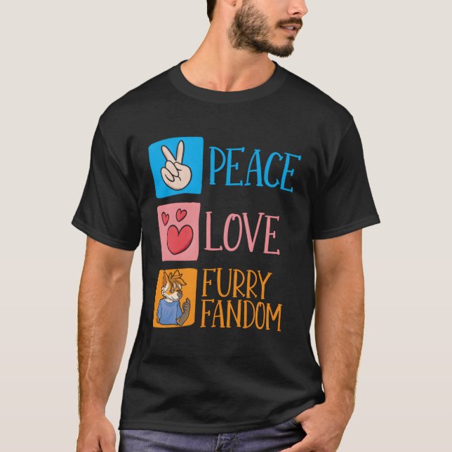 Cosplay He Hårig Fursona Hårig Fandom T Shirt (Framsida)