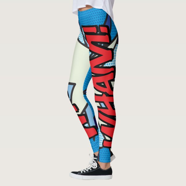 Cosplay Tecknad Bok Pap Art WHAM Leggings (Vänster)