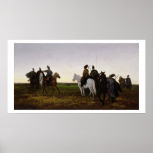 Cossacks on Horseback, 1874 (olja på arbetsyta) Poster