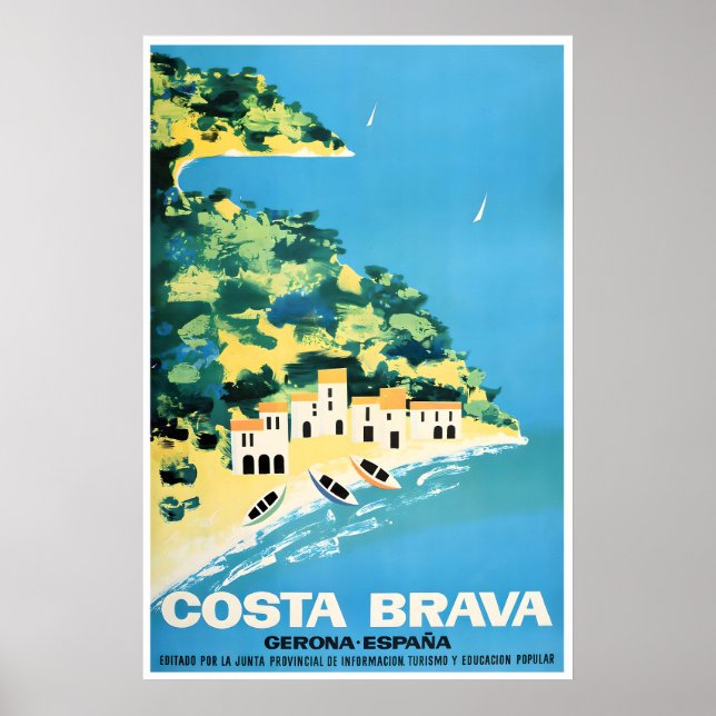 Costa Brava Art Spain Travel Poster Spanish Print (Framsidan)