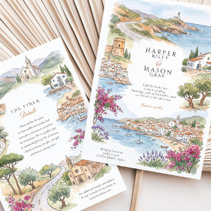 Costa Brava Cadaques Tossa de Mar Bröllop Inbjudningar