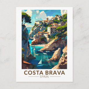 Costa Brava Spanien Catalonia Travel Art Vintage Vykort
