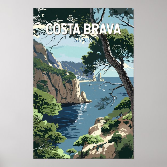 Costa Brava Spanien Resa Konst Vintage Poster (Framsidan)