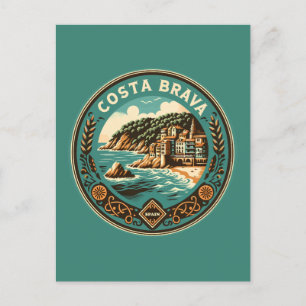 Costa Brava Spanien Resa Konstmärke Vykort
