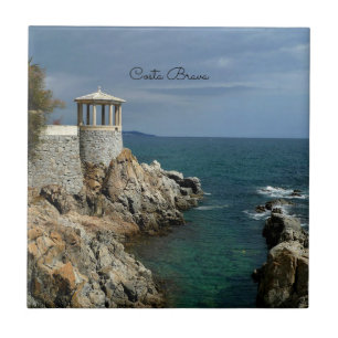 Costa Brava, Spanien, scenbild Kakelplatta