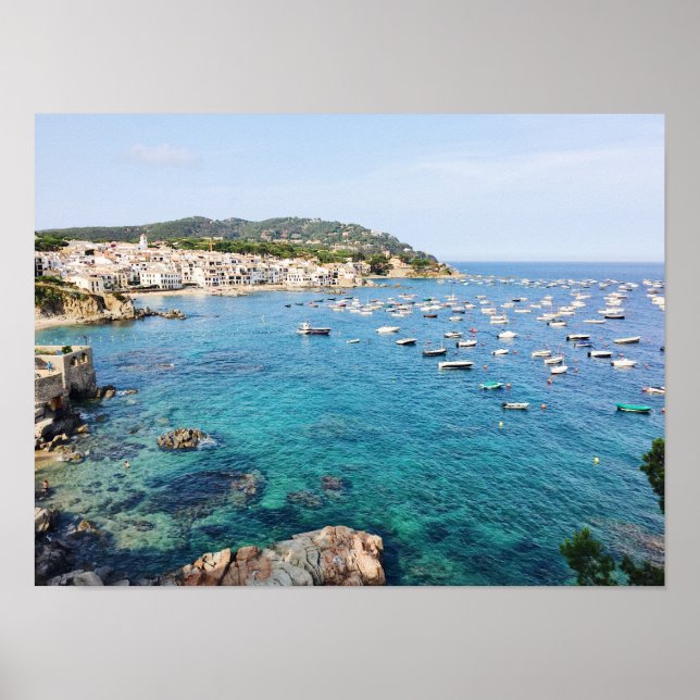 Costa Brava Spanien Scenia Blue Ocean Travel Photo Poster (Framsidan)