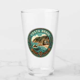 Costa Brava Spanien Travel Art Badge Glaskopp
