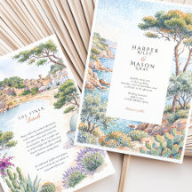 Costa Brava Spanien Vattenfärg Destination Bröllop
