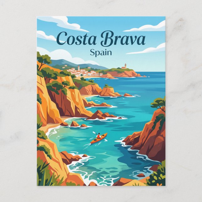 Costa Brava Spanien Vykort (Framsida)