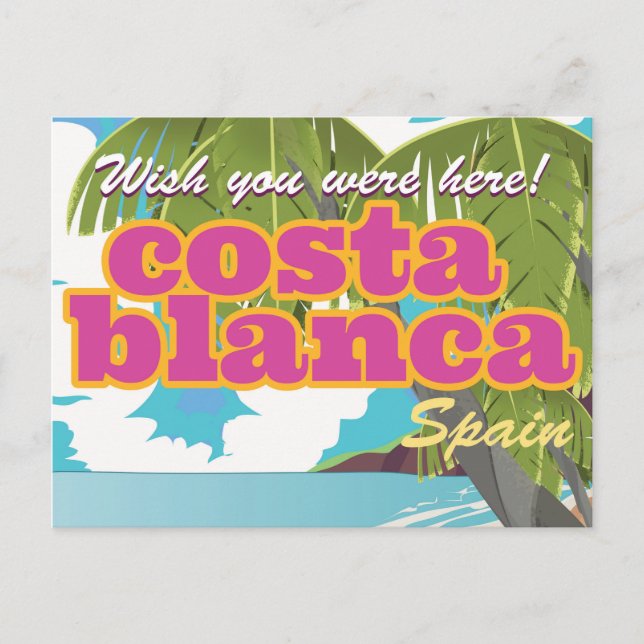 Costa de Valencia vintage resemålning Vykort (Framsida)