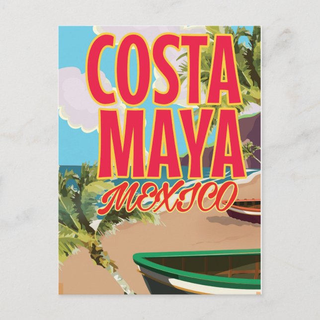 Costa Maya Mexico-stranden poster Vykort (Framsida)