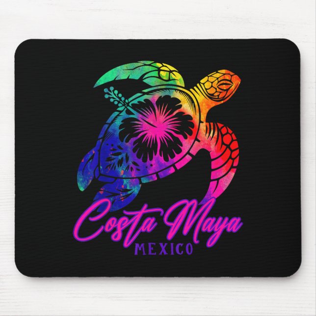 Costa Maya Mexico Tie Dye Sea Turtle Hibiscus Beac Musmatta (Framsidan)