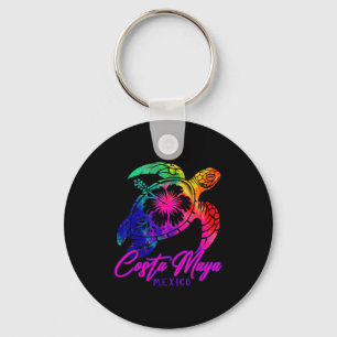 Costa Maya Mexiko Tie Dye Havssköldpadda Hibiskus  Nyckelring