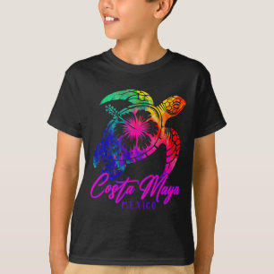 Costa Maya Mexiko Tie Dye Havssköldpadda Hibiskus T Shirt
