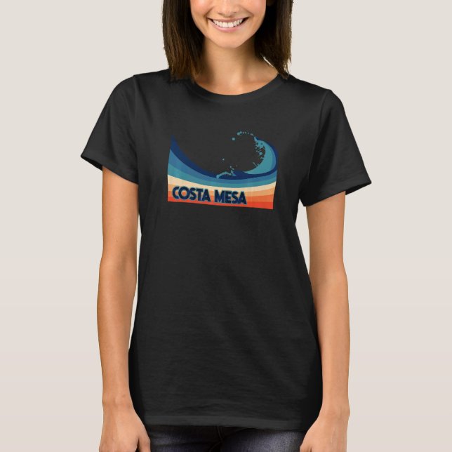 Costa Mesa California Retro Surfa Sailing & Fishin T Shirt (Framsida)
