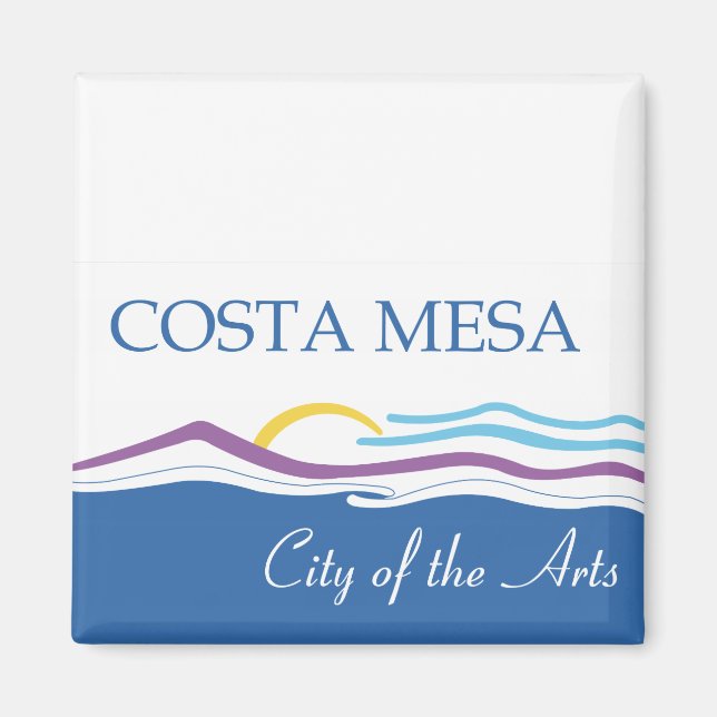 Costa Mesa city flagga Magnet (Framsidan)