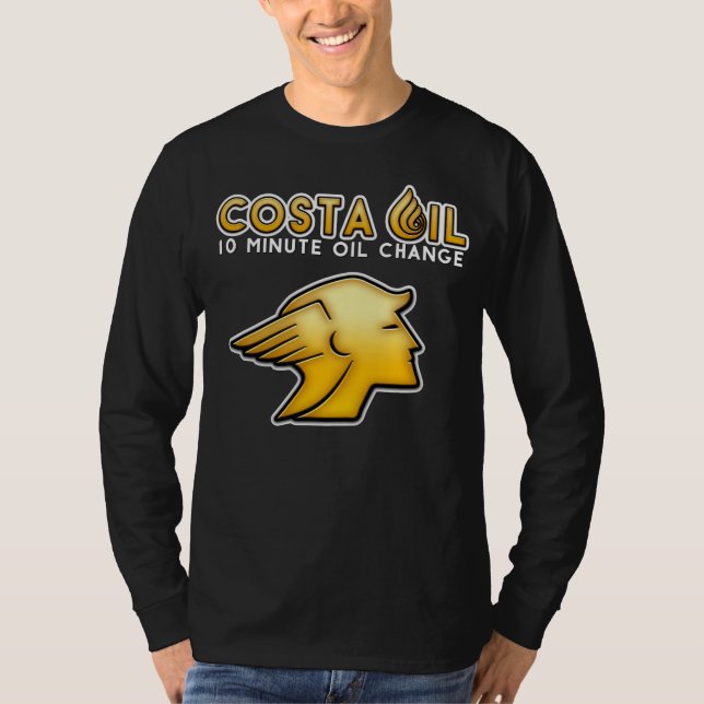 Costa Oil Employee Långärmad Black Shirt T Shirt (Framsida)