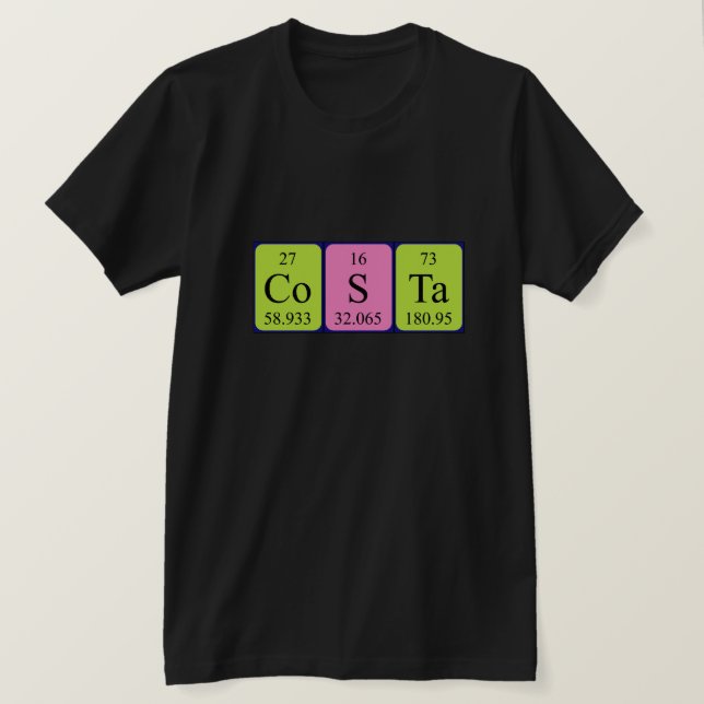 Costa Periodisk skjorta bord namn Tee Shirt (Design framsida)