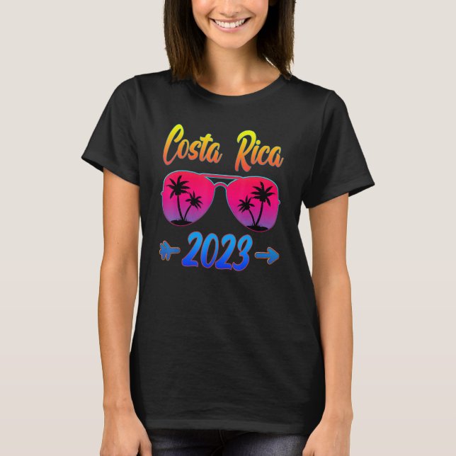 Costa Rica 2023 Matchning av persikoglasögon T Shirt (Framsida)