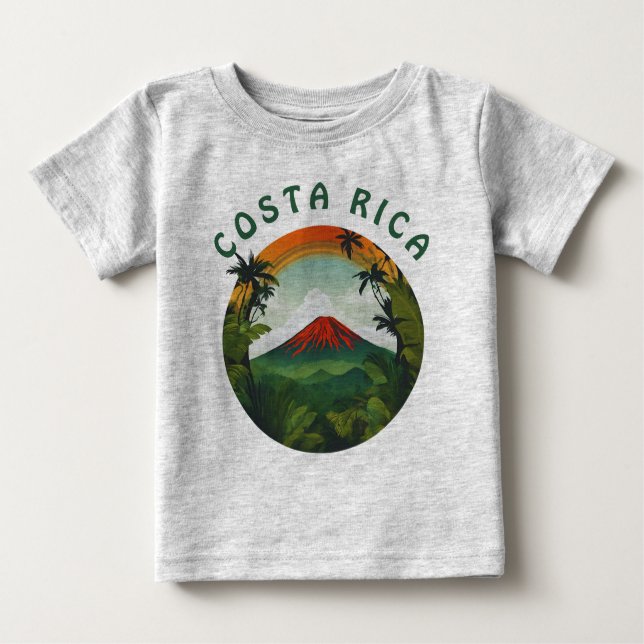 Costa Rica Anpassningsbar Volcano T Shirt (Framsida)