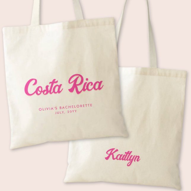 Costa Rica Bachelorette Party Personlig Tote Tygkasse (Costa Rica Bachelorette Party Tote Bag)