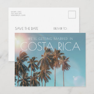 Costa Rica Beach bröllopsdag Spara datumet Meddelande Vykort