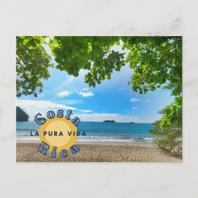 Costa Rica Beach Fotography Postcard Vykort (Framsida)
