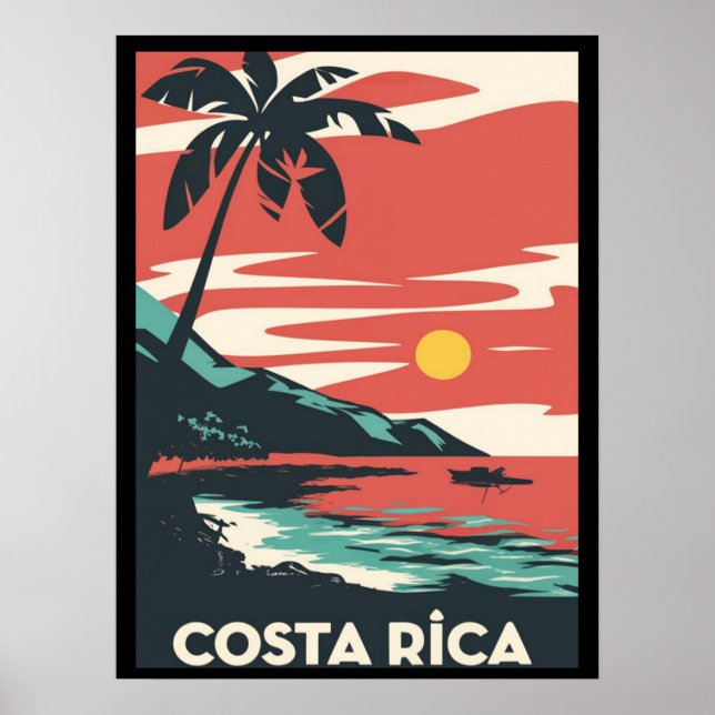 Costa Rica Beach Pura Vida Poster (Framsidan)