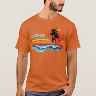 Costa Rica Beach Sunset 80S Surfing Surf 70S famil T Shirt