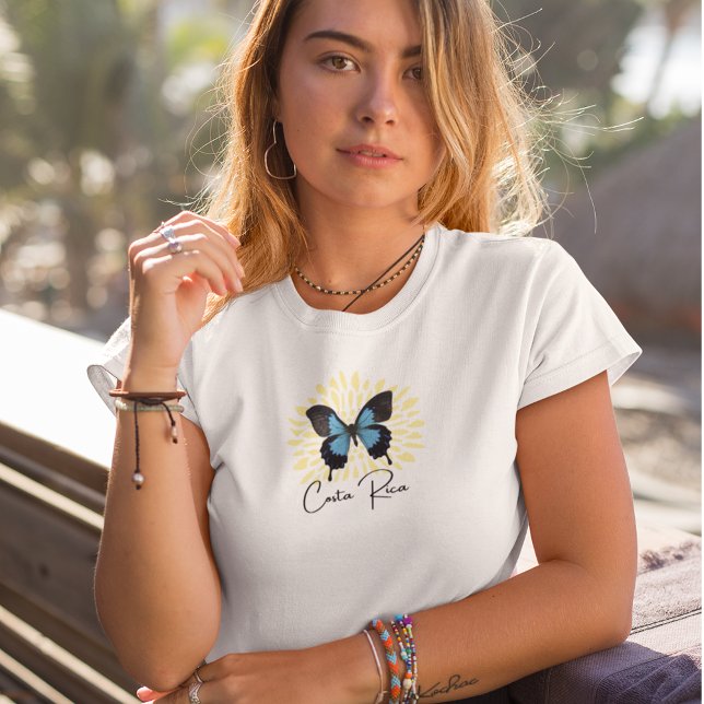Costa Rica Blue Morpho Butterfly Souvenir T Shirt (Costa Rica Blue Morpho Butterfly Souvenir T-Shirt)