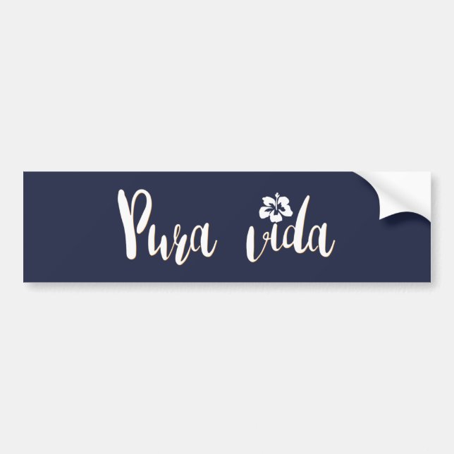 Costa Rica Blue Pura Vida Beach Bumper Bildekal (Framsidan)