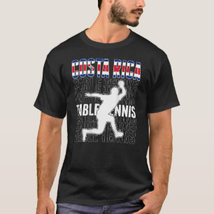 Costa Rica Bord Tennis Fläkt Costa Rican Flagga Pi T Shirt