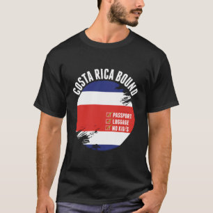 Costa Rica Bound Land Travel Costa Rican Flagga V T Shirt