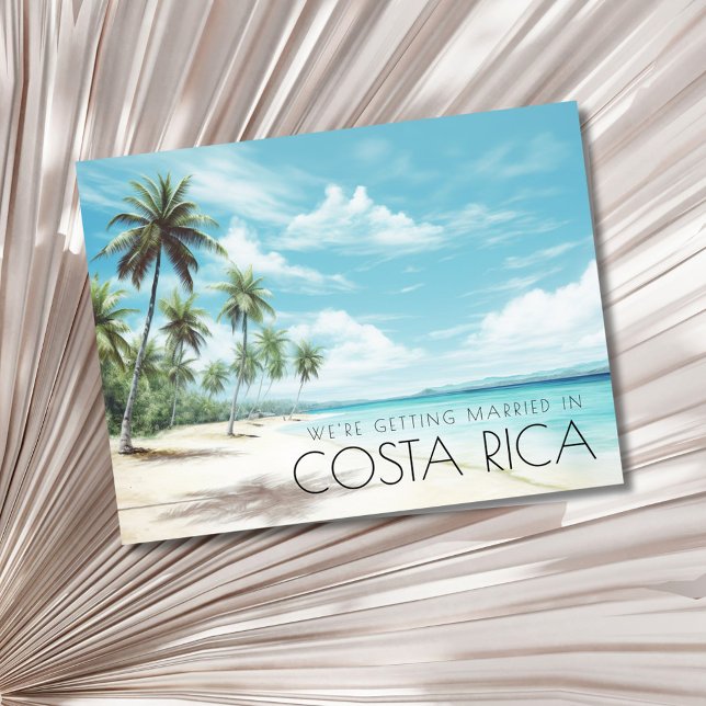 Costa Rica Bröllop Spara Datum Meddelande Vykort (Costa Rica Wedding Save the Date)