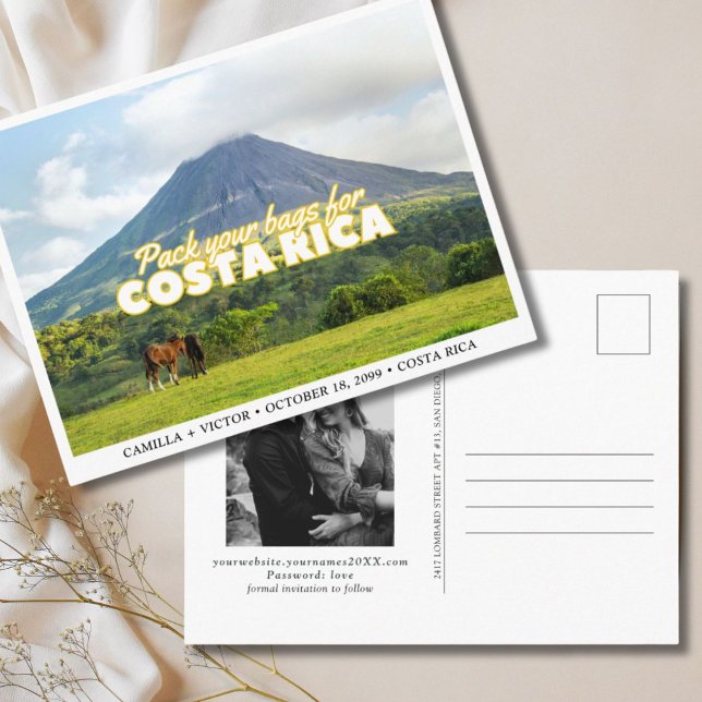 Costa Rica Bröllop Spara datum Postkort Vykort (Costa Rica Wedding)