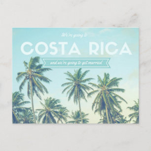Costa Rica Bröllop Tropical Beach Sparat datumet Meddelande Vykort