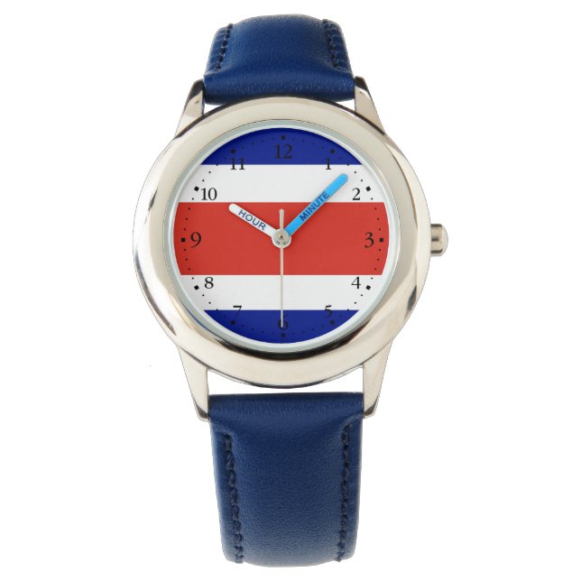 Costa Rica Civil Flagga Armbandsur (Framsida)