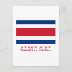 Costa Rica Civil Flagga med Namn Vykort