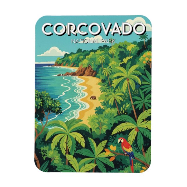 Costa Rica Corcovado nationalpark Magnet (Vertikal)