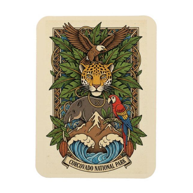 Costa Rica Corcovado nationalpark Magnet (Vertikal)