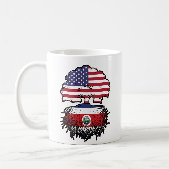 Costa Rica Costa Rican American USA Träd Roots Kaffemugg (Vänster)