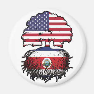 Costa Rica Costa Rican American USA Träd Roots Magnet