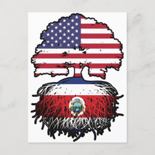 Costa Rica Costa Rican American USA Träd Roots Vykort