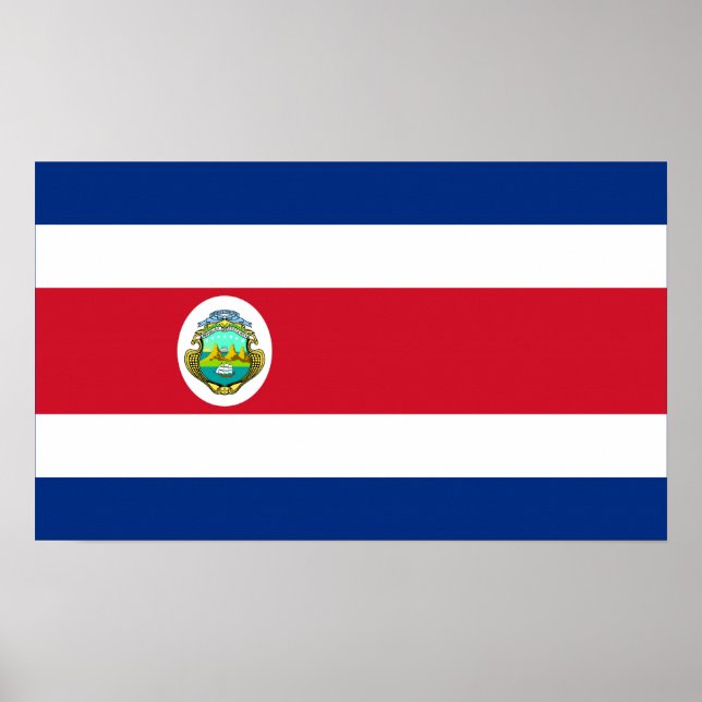 Costa Rica - Costa Rican National Flagga Poster (Framsidan)