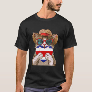 Costa Rica Costaricansk Flagga Hjärta Katt Costari T Shirt