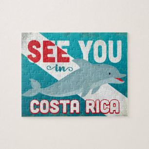 Costa Rica delfin - Retro vintage resor Pussel