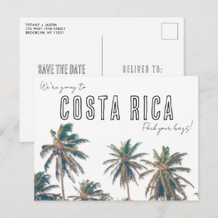 Costa Rica Destinationsbachsbröllop Spara datumet Vykort