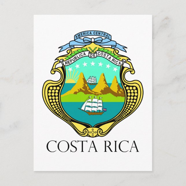 COSTA RICA - emblem/flagga/jacka av arm/symbol Vykort (Framsida)