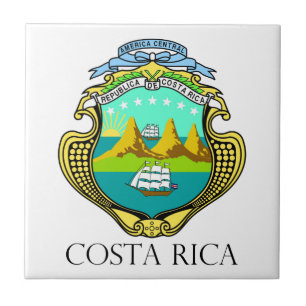 COSTA RICA - emblem/flagga/vapensköld/symbol Kakelplatta