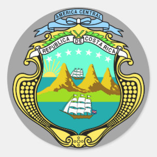 Costa Rica emblem Runt Klistermärke